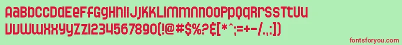 フォントSF Speedwaystar Condensed – 赤い文字の緑の背景