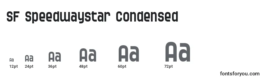 Размеры шрифта SF Speedwaystar Condensed