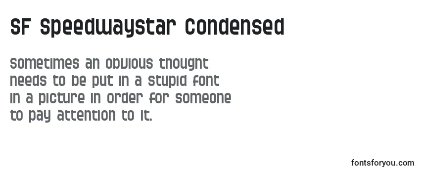 Обзор шрифта SF Speedwaystar Condensed