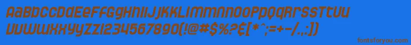 Police SF Speedwaystar Oblique – polices brunes sur fond bleu