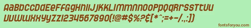 SF Speedwaystar Oblique Font – Brown Fonts on Green Background