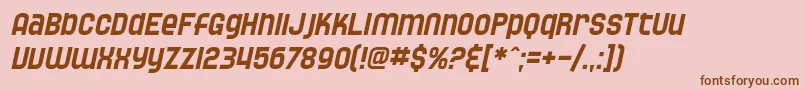 SF Speedwaystar Oblique-Schriftart – Braune Schriften auf rosa Hintergrund