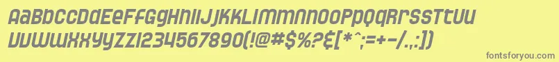 SF Speedwaystar Oblique Font – Gray Fonts on Yellow Background