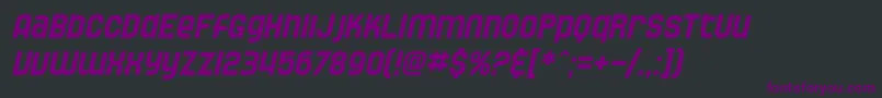 フォントSF Speedwaystar Oblique – 黒い背景に紫のフォント