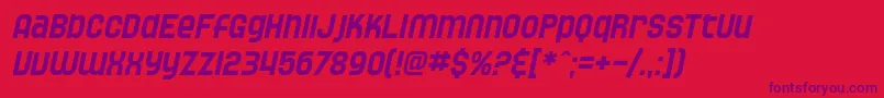 SF Speedwaystar Oblique-Schriftart – Violette Schriften auf rotem Hintergrund
