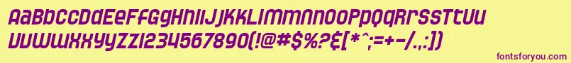 SF Speedwaystar Oblique Font – Purple Fonts on Yellow Background