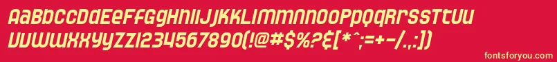 SF Speedwaystar Oblique Font – Yellow Fonts on Red Background