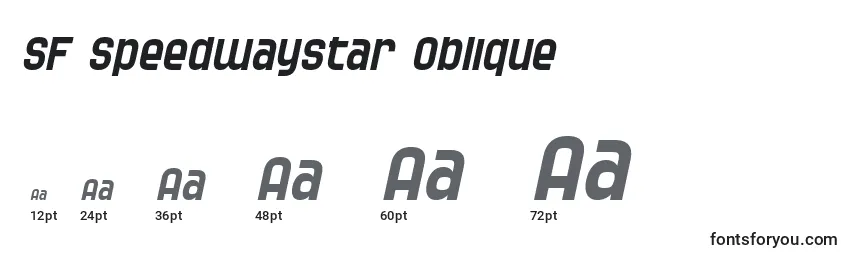 Размеры шрифта SF Speedwaystar Oblique
