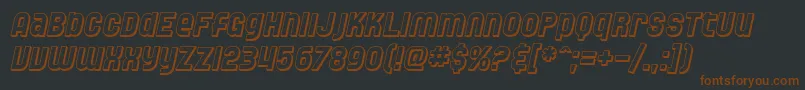 SF Speedwaystar Shaded Oblique-fontti – ruskeat fontit mustalla taustalla