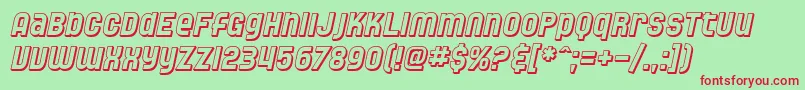 SF Speedwaystar Shaded Oblique Font – Red Fonts on Green Background