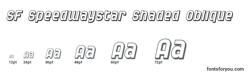 Размеры шрифта SF Speedwaystar Shaded Oblique