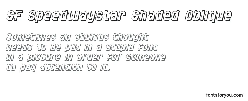 Review of the SF Speedwaystar Shaded Oblique Font
