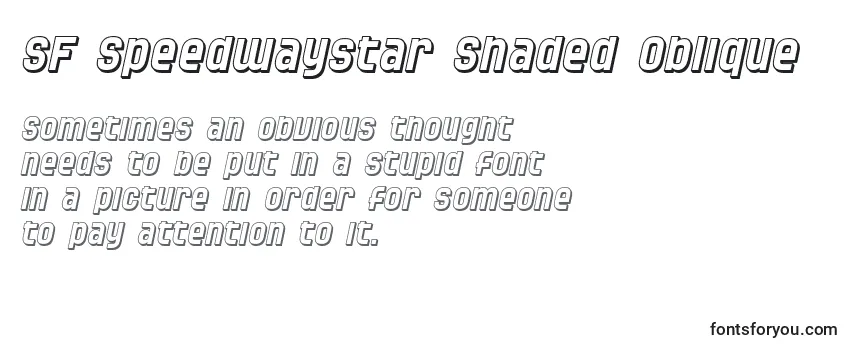 Überblick über die Schriftart SF Speedwaystar Shaded Oblique