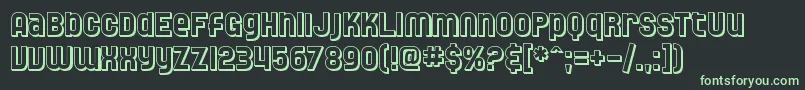フォントSF Speedwaystar Shaded – 黒い背景に緑の文字