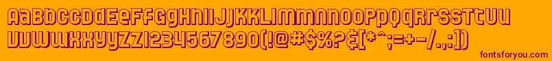 SF Speedwaystar Shaded-Schriftart – Violette Schriften auf orangefarbenem Hintergrund