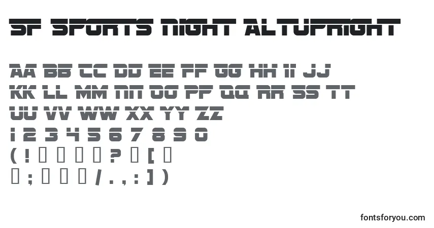 SF Sports Night AltUpright Font – alphabet, numbers, special characters