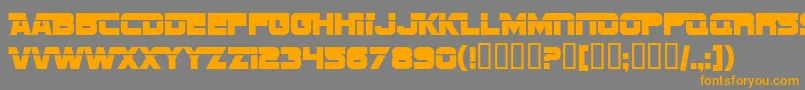フォントSF Sports Night AltUpright – オレンジの文字は灰色の背景にあります。