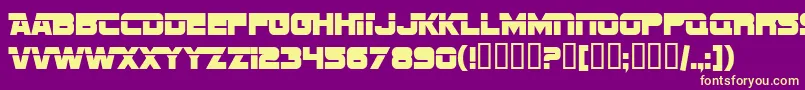 SF Sports Night AltUpright Font – Yellow Fonts on Purple Background