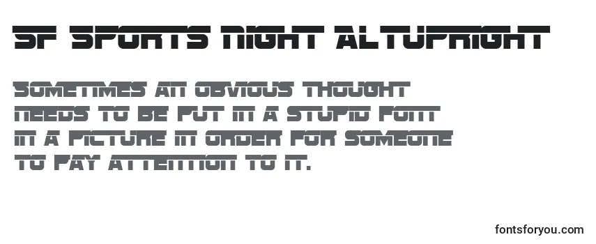 Review of the SF Sports Night AltUpright Font
