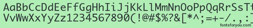 フォントPriamojc – 緑の背景に黒い文字