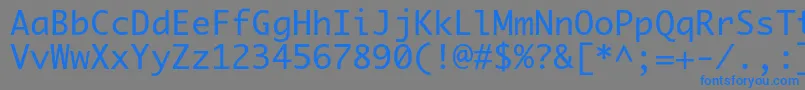 フォントPriamojc – 灰色の背景に青い文字