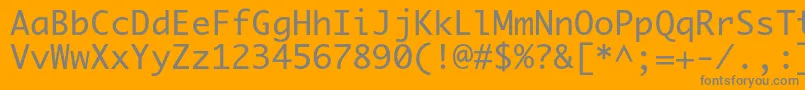 フォントPriamojc – オレンジの背景に灰色の文字