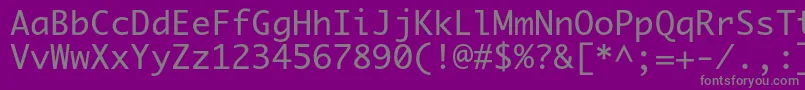 フォントPriamojc – 紫の背景に灰色の文字