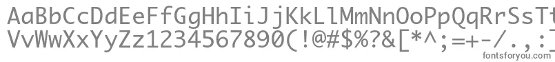Priamojc-fontti – harmaat kirjasimet valkoisella taustalla