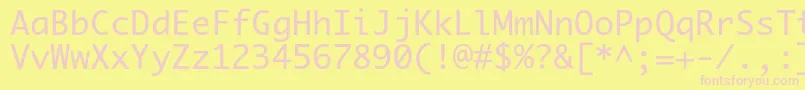 Priamojc Font – Pink Fonts on Yellow Background