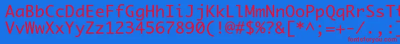 Priamojc Font – Red Fonts on Blue Background