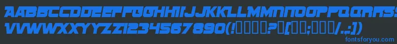 SF Sports Night NS Alternate Font – Blue Fonts on Black Background