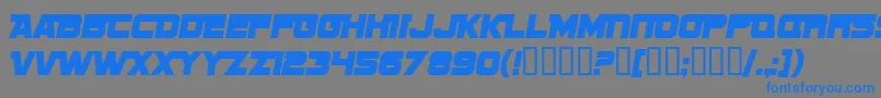 Шрифт SF Sports Night NS Alternate – синие шрифты на сером фоне