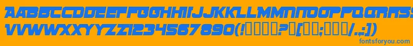 SF Sports Night NS Alternate Font – Blue Fonts on Orange Background