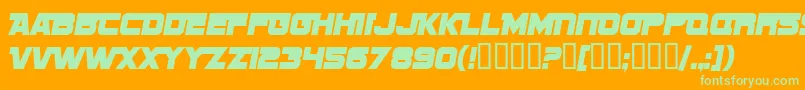 Шрифт SF Sports Night NS Alternate – зелёные шрифты на оранжевом фоне