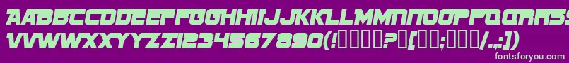 SF Sports Night NS Alternate Font – Green Fonts on Purple Background