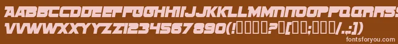 SF Sports Night NS Alternate-fontti – vaaleanpunaiset fontit ruskealla taustalla
