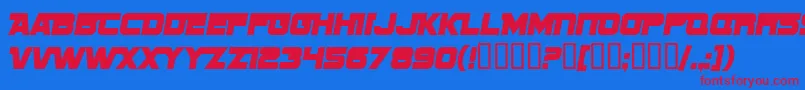 Шрифт SF Sports Night NS Alternate – красные шрифты на синем фоне