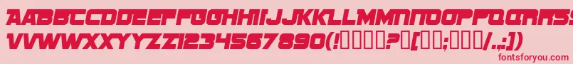 Fonte SF Sports Night NS Alternate – fontes vermelhas em um fundo rosa