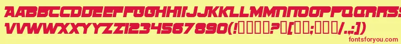 SF Sports Night NS Alternate Font – Red Fonts on Yellow Background