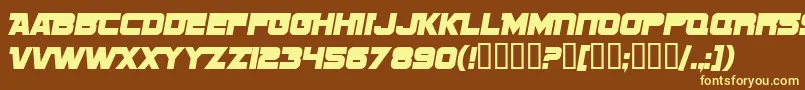 SF Sports Night NS Alternate Font – Yellow Fonts on Brown Background