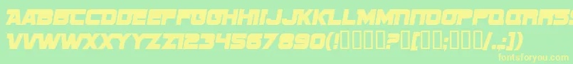 フォントSF Sports Night NS Alternate – 黄色の文字が緑の背景にあります