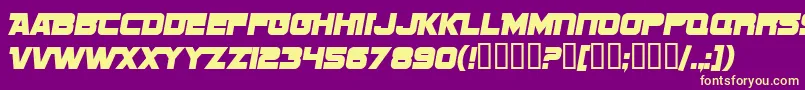SF Sports Night NS Alternate Font – Yellow Fonts on Purple Background