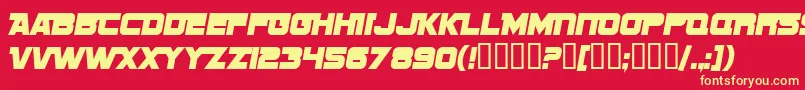 Шрифт SF Sports Night NS Alternate – жёлтые шрифты на красном фоне