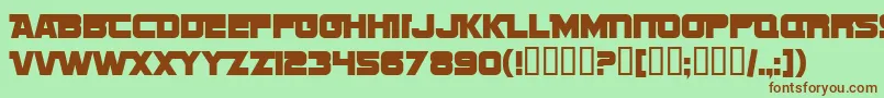 SF Sports Night NS AltUpright Font – Brown Fonts on Green Background