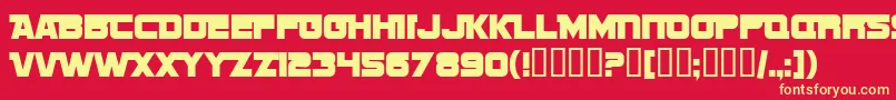 SF Sports Night NS AltUpright Font – Yellow Fonts on Red Background