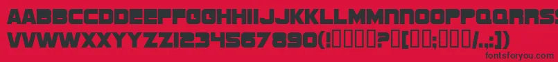 SF Sports Night NS Upright Font – Black Fonts on Red Background