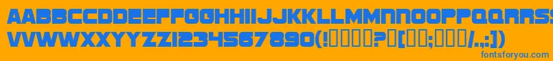 SF Sports Night NS Upright Font – Blue Fonts on Orange Background