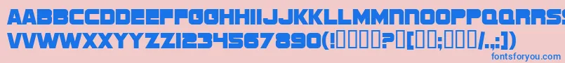 SF Sports Night NS Upright Font – Blue Fonts on Pink Background