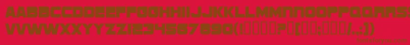 SF Sports Night NS Upright Font – Brown Fonts on Red Background
