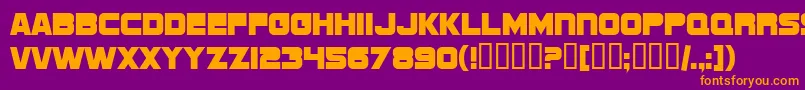 SF Sports Night NS Upright Font – Orange Fonts on Purple Background
